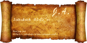 Jakubek Alán névjegykártya